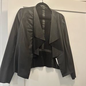 Zara Black Leather Blazer